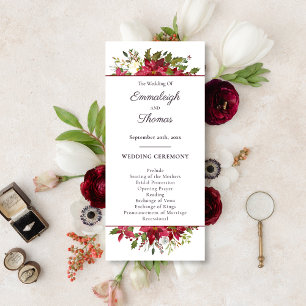 Programme Mariage floral rouge écarlate