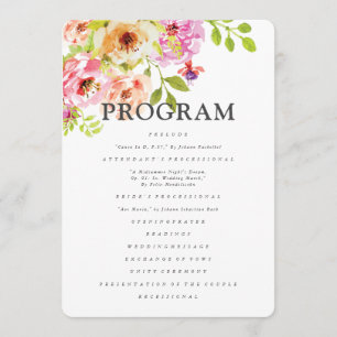 Programme Mariage floral rustique aquarelle