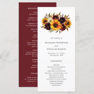 Programme Mariage Floral Rustique de l'Automne avec Tourneso