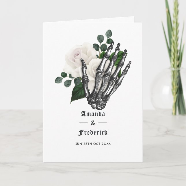Programme Mariage gothique floral blanc fantaisiste (Devant)