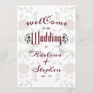 Programme Mariage gothique Red Roses Moody Ordre de service