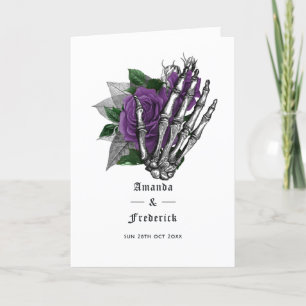 Programme Mariage gothique squelette floral pourpre