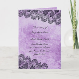 Programme Mariage gothique violet de dentelle noire