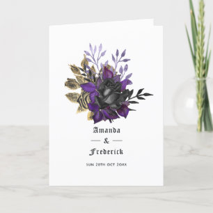 Programme Mariage gothique violet noir et or