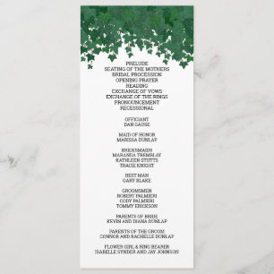 Programme Mariage Green Ivy Garden