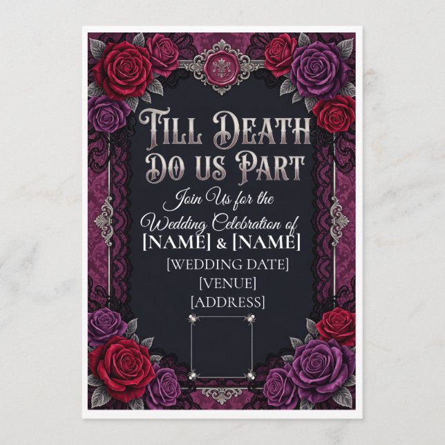 Programme Mariage Halloween gothique jusqu'à ce que la mort  (Devant)