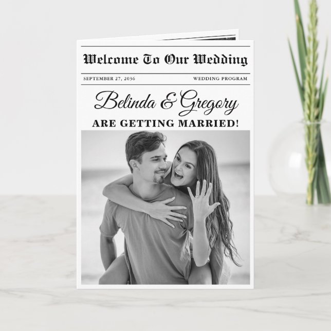 Programme Mariage Journal amusant Photo Ordre du service (Devant)