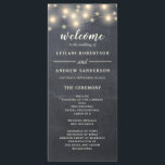 Programme Mariage lumineux Rustique Chalkboard Chalkboard<br><div class="desc">Ce programme rustique à cordes de tableau noir est parfait pour un mariage d'extérieur ou de grange d'automne.</div>