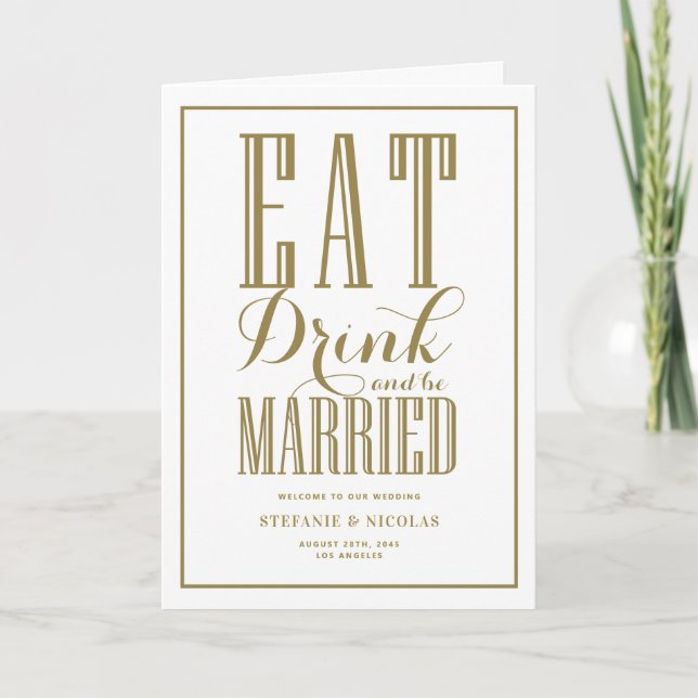 Programme Mariage Manger, Boire et Être Mariés en Or (Devant)