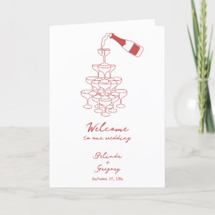 Programme Mariage Maroon tiré à la main Ordre de service