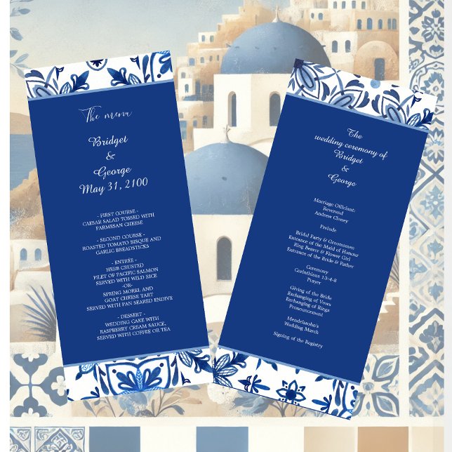 Programme mariage méditerranéen bleu grèce (Créateur téléchargé)