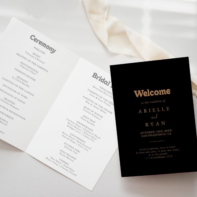 Programme Mariage Minimal Plié Classique Or Noir (Créateur téléchargé)