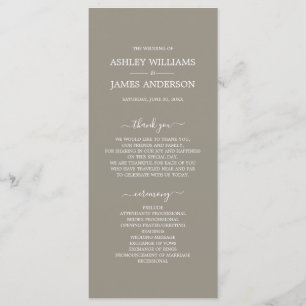 Programme Mariage minimal simple en gris chic