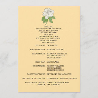 Programme Mariage minimaliste à fleurs de Magnolia
