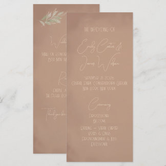Programme Mariage Minimaliste Bohème Terracotta