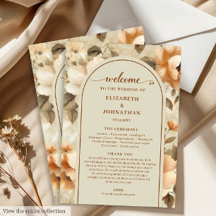 Programme Mariage Minimaliste Boho Terre Cuite Beige Sauge 