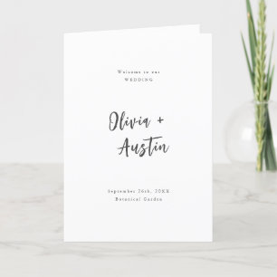 Programme Mariage minimaliste de script chic moderne