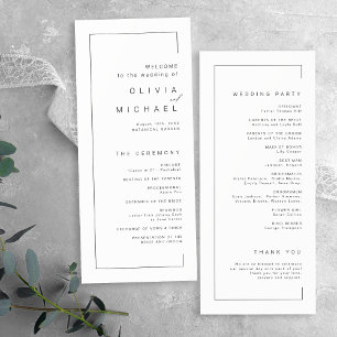 Programme Mariage minimaliste de typographie chic moderne
