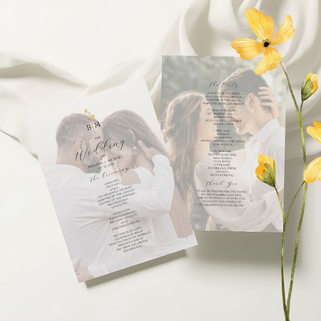 Programme Mariage Minimaliste Fleur Sauvage Photo (Créateur téléchargé)