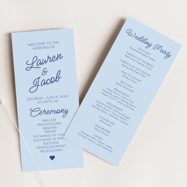 Programme Mariage Minimaliste Moderne Bleu (Créateur téléchargé)