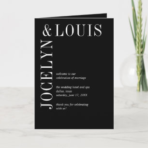 Programme Mariage Moderne Noir Gras
