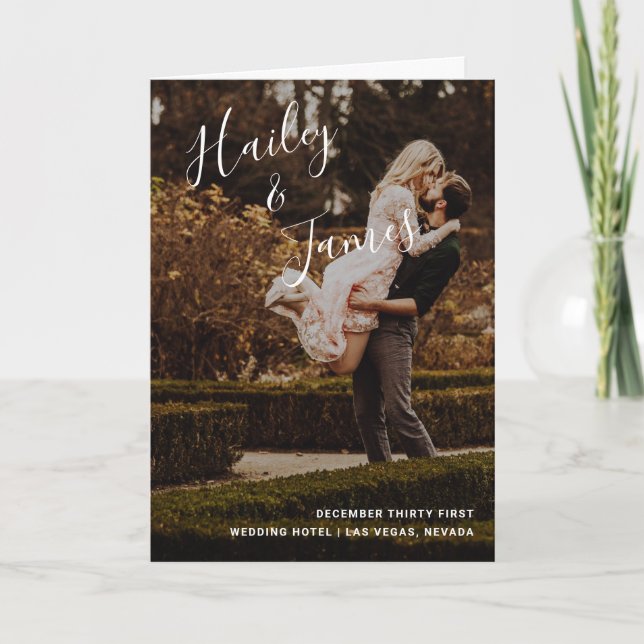 Programme Mariage Moderne Photo Élégant (Devant)