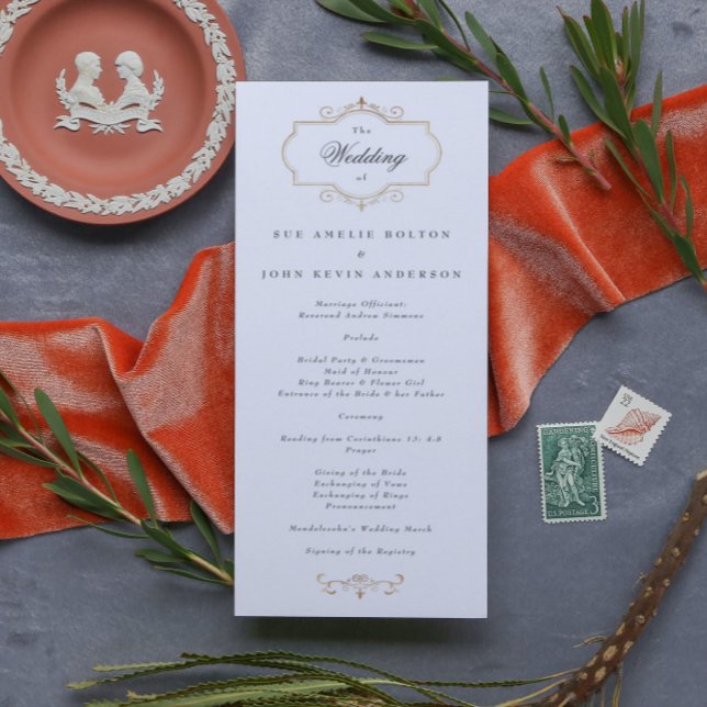 Programme mariage monogramme or classique romantique (Créateur téléchargé)