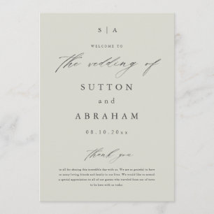 Programme Mariage Monogramme Simple Script