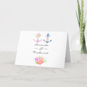Programme Mariage naval floral aquarelle