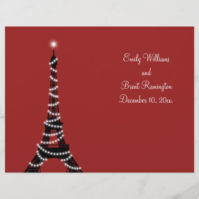 Programme Mariage Paris Lumières (Devant)