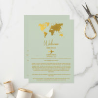 Mariage Passport Sage Green Gold Itinéraire