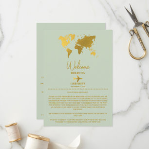 Programme Mariage Passport Sage Green Gold Itinéraire