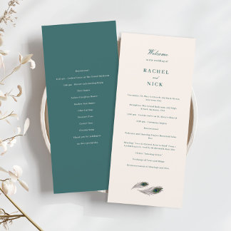 Programme Mariage Peacock vintage