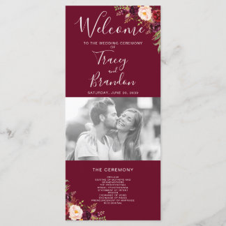 Programme Mariage photo rouge Bourgogne