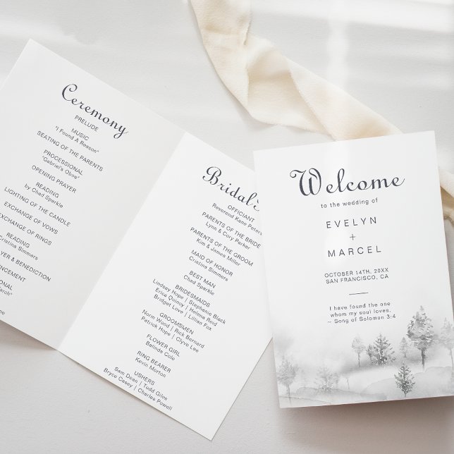 Programme Mariage plié de la forêt de montagne d'hiver (Créateur téléchargé)