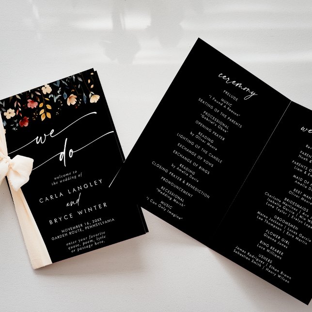 Programme Mariage plié fantaisiste Boho Wildflower We Do  (Créateur téléchargé)