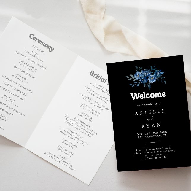 Programme Mariage Plié Fleurs Bleu de la Royal Navy (Créateur téléchargé)