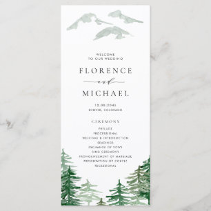 Programme Mariage romantique aquarelle en forêt
