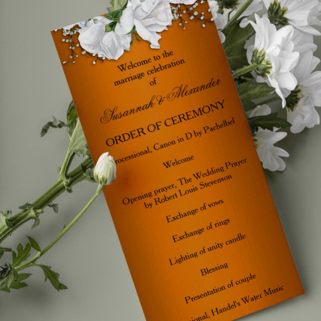 Programme Mariage Rose élégant orange vibre (Créateur téléchargé)