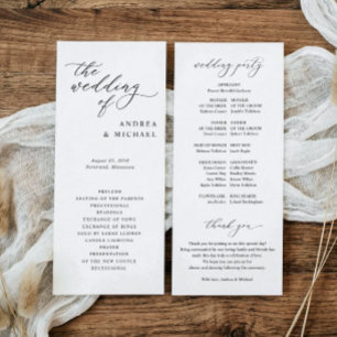 Programme Mariage Simple Élégant Sophistiqué