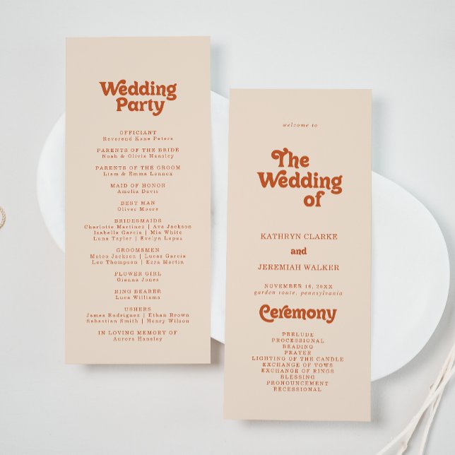 Programme Mariage Simple Formel en Terre Cuite Longueur Thé (Créateur téléchargé)
