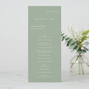 Programme Mariage Simple Vert Sauge Moderne