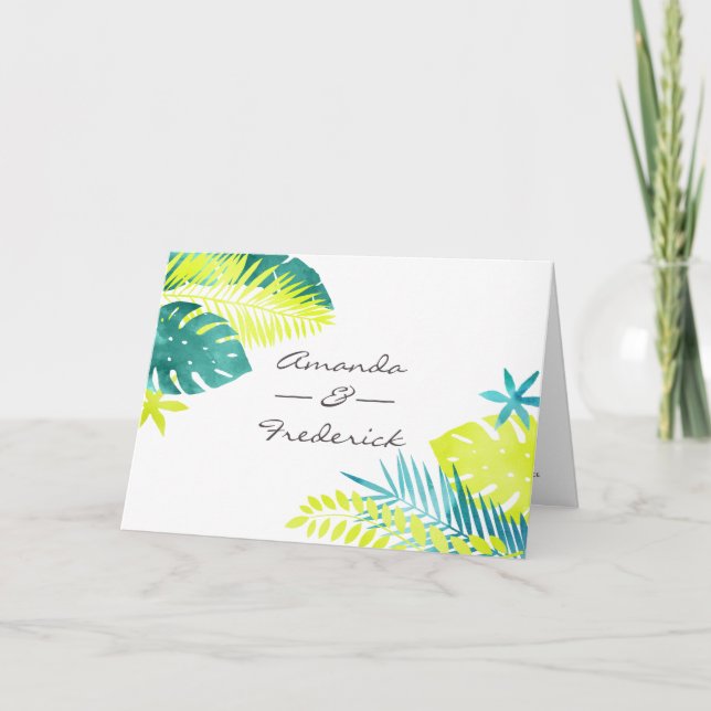 Programme Mariage Tropical Bleu Turquoise et Citron (Devant)