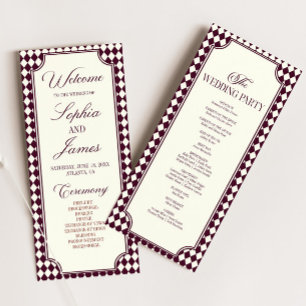 Programme Mariage Vintage Ivoire Vin Luxe Ancienne Fortune