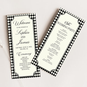 Programme Mariage Vintage Luxueux Noir Ivoire Vieille Fortun