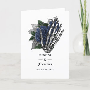 Programme Marine Blue Floral Squelette Mariage gothique