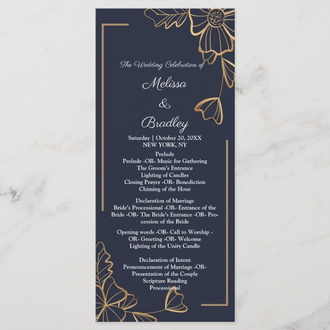 Programme Marine et fleurs dorées (Devant)