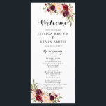 Programme Marsala Bourgogne Rustique Floral<br><div class="desc">Cliquez sur le bouton "Customiser" pour modifier la couleur de police,  la police et la position du texte et du motif</div>