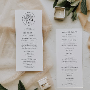 Programme MEGHAN Monogramme Noir Blanc Simple Mariage modern