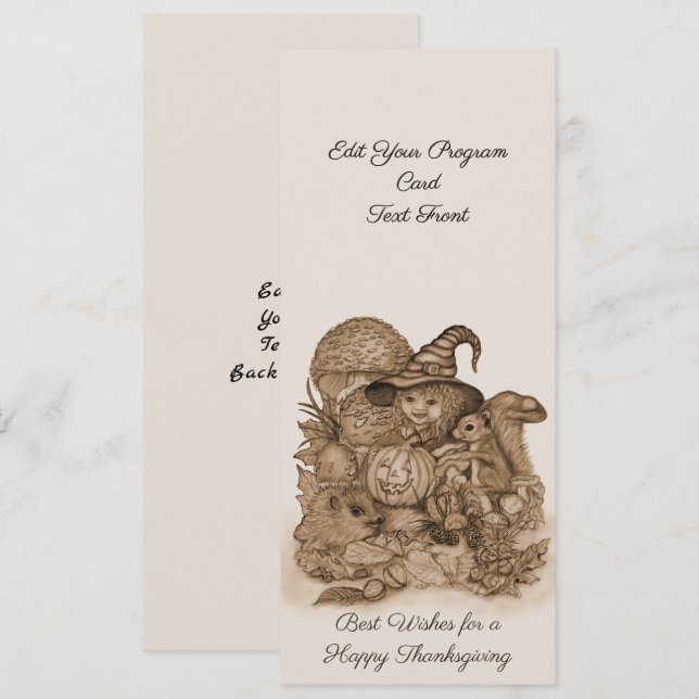 Programme Meilleurs voeux pour un Bon thanksgiving (Devant / Derrière)